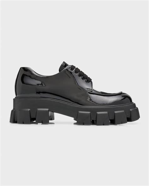 prada monolith patent leather derby platforms|Prada Monolith Leather Derby Shoes .